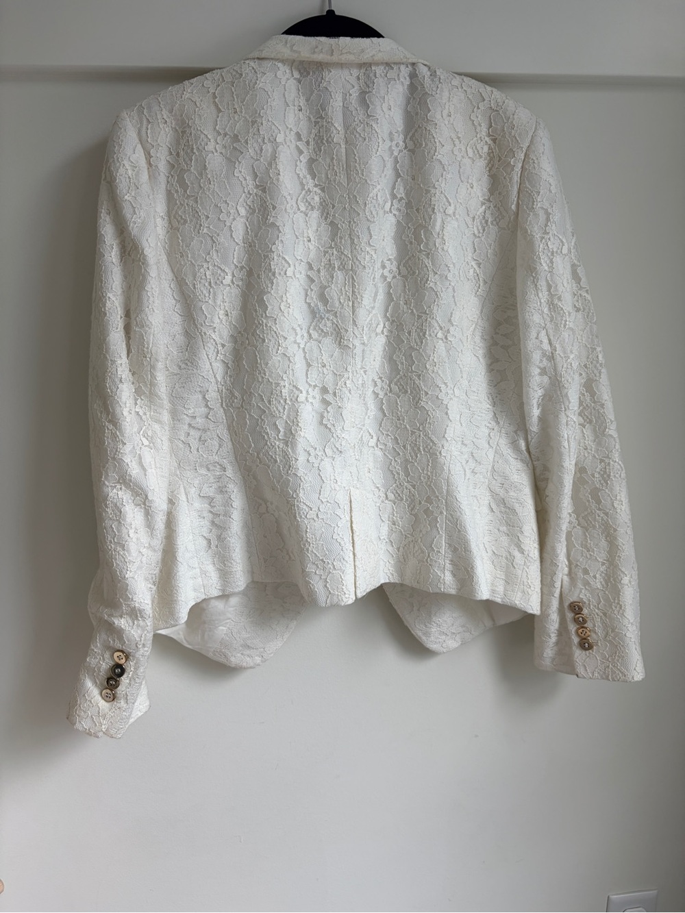 Zara White Floral Lace Blazer Jacket - Picture 3 of 3